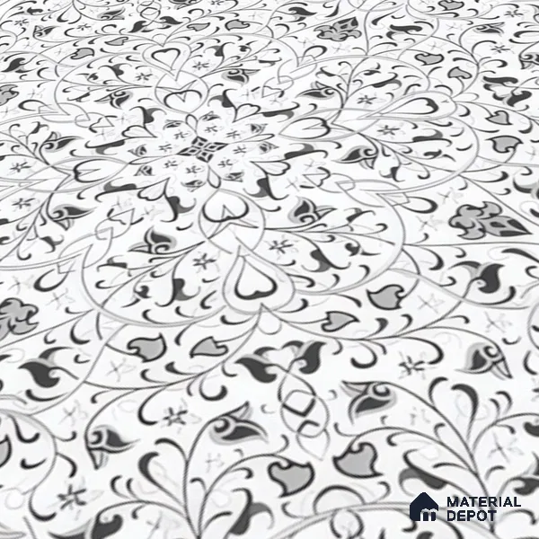 Moroccans Wall & Floor Tile TL 07247 Eternal Bloom 1 ft x 1 ft Ceramic Matte Finish - 9 mm  | 2 mm Spacer is Mandatory | Suitable For Bathroom, Kitchen, Dining Area | Please Expect a Slight Variation of Pattern (Sample)